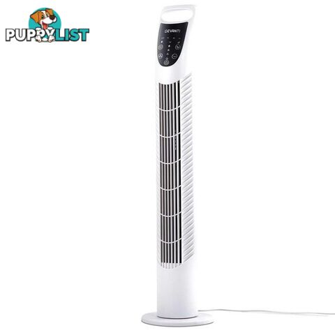 3 Speed Tower Fan  with Remote Control - White