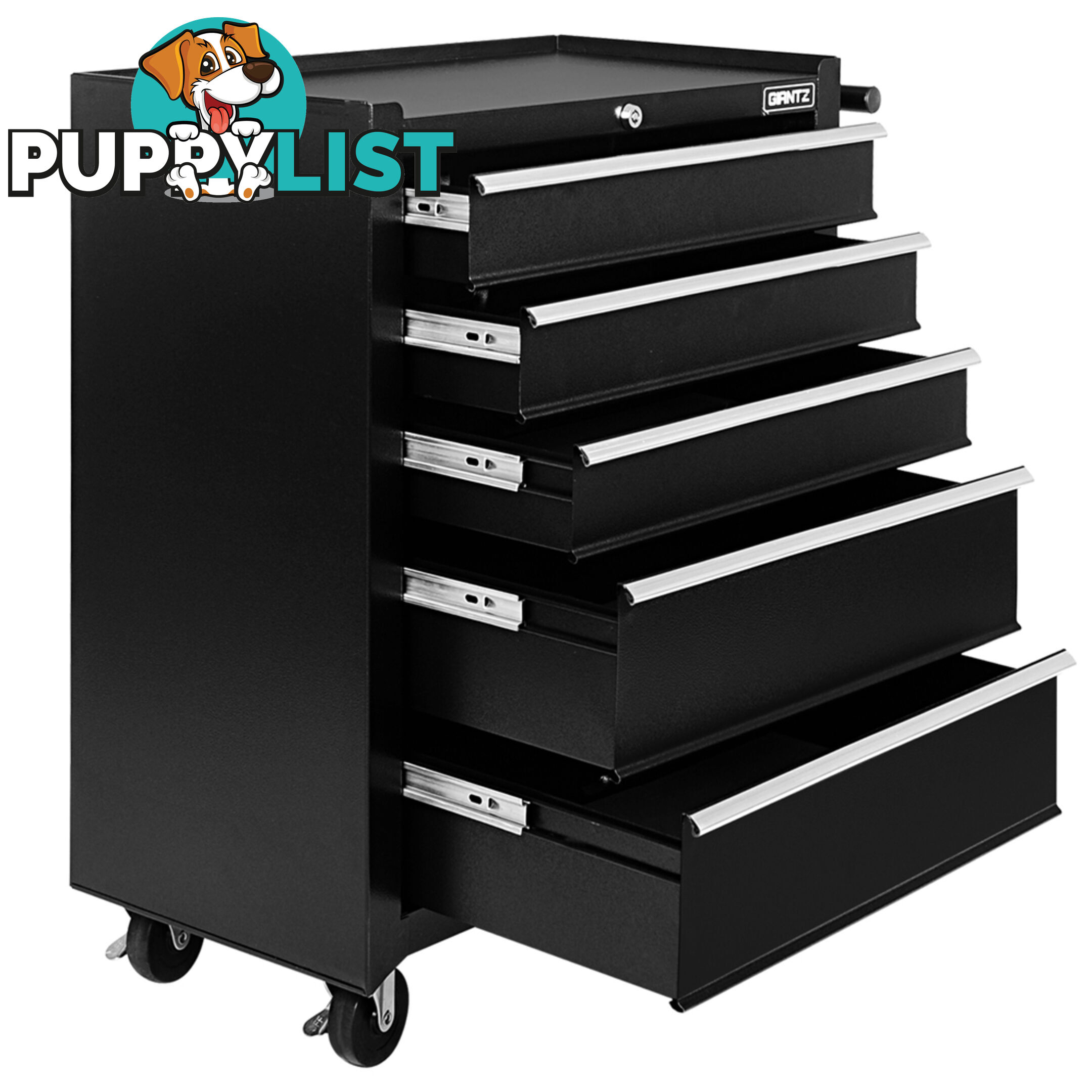 5 Drawers Roller Toolbox Cabinet  Black