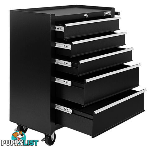 5 Drawers Roller Toolbox Cabinet  Black