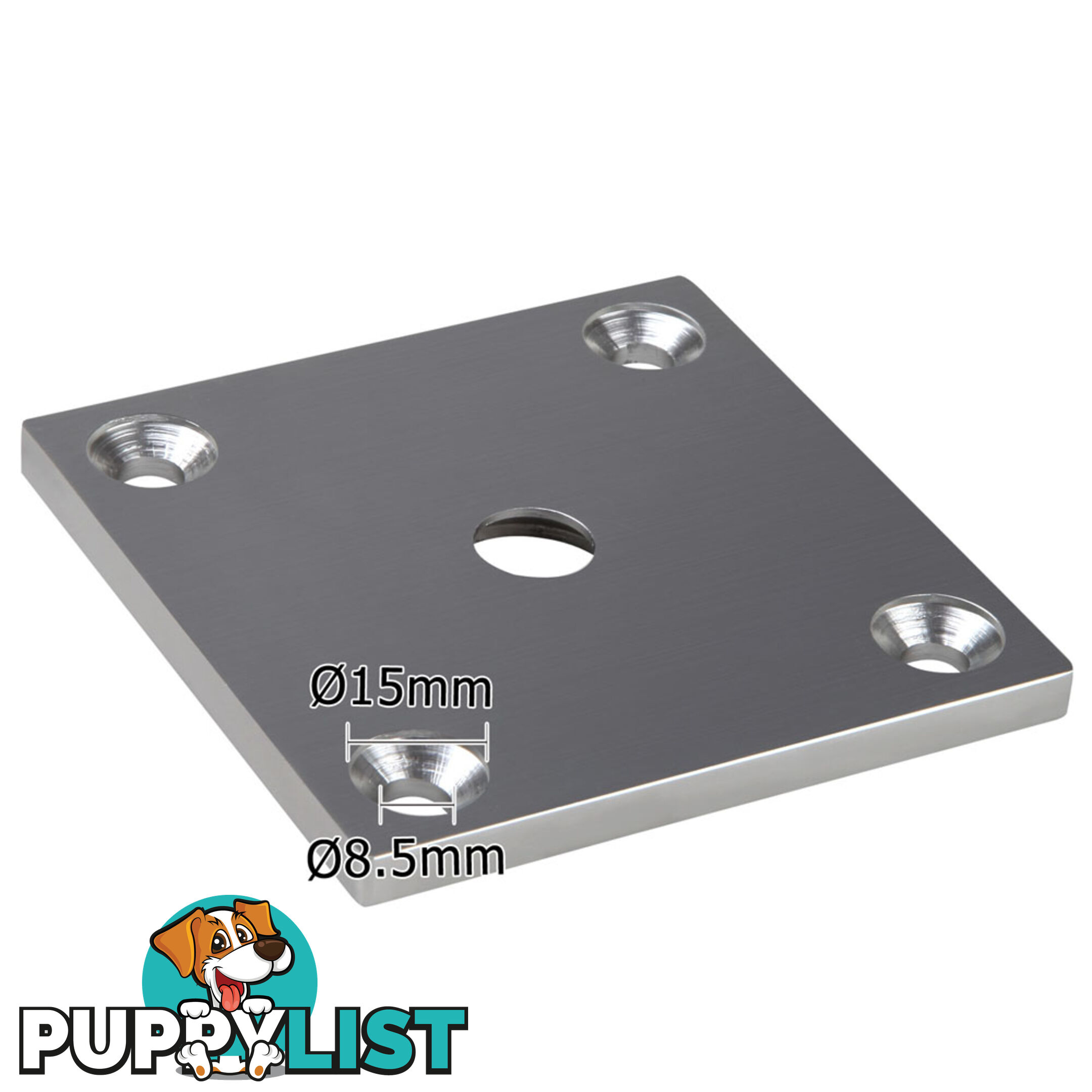 Frameless Glass Aluminium Mount Square