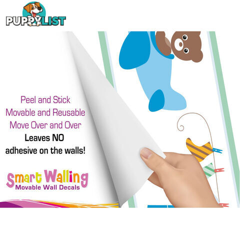 Boy's Blue Bears Wall Border Stickers - Totally Movable