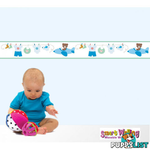 Boy's Blue Bears Wall Border Stickers - Totally Movable