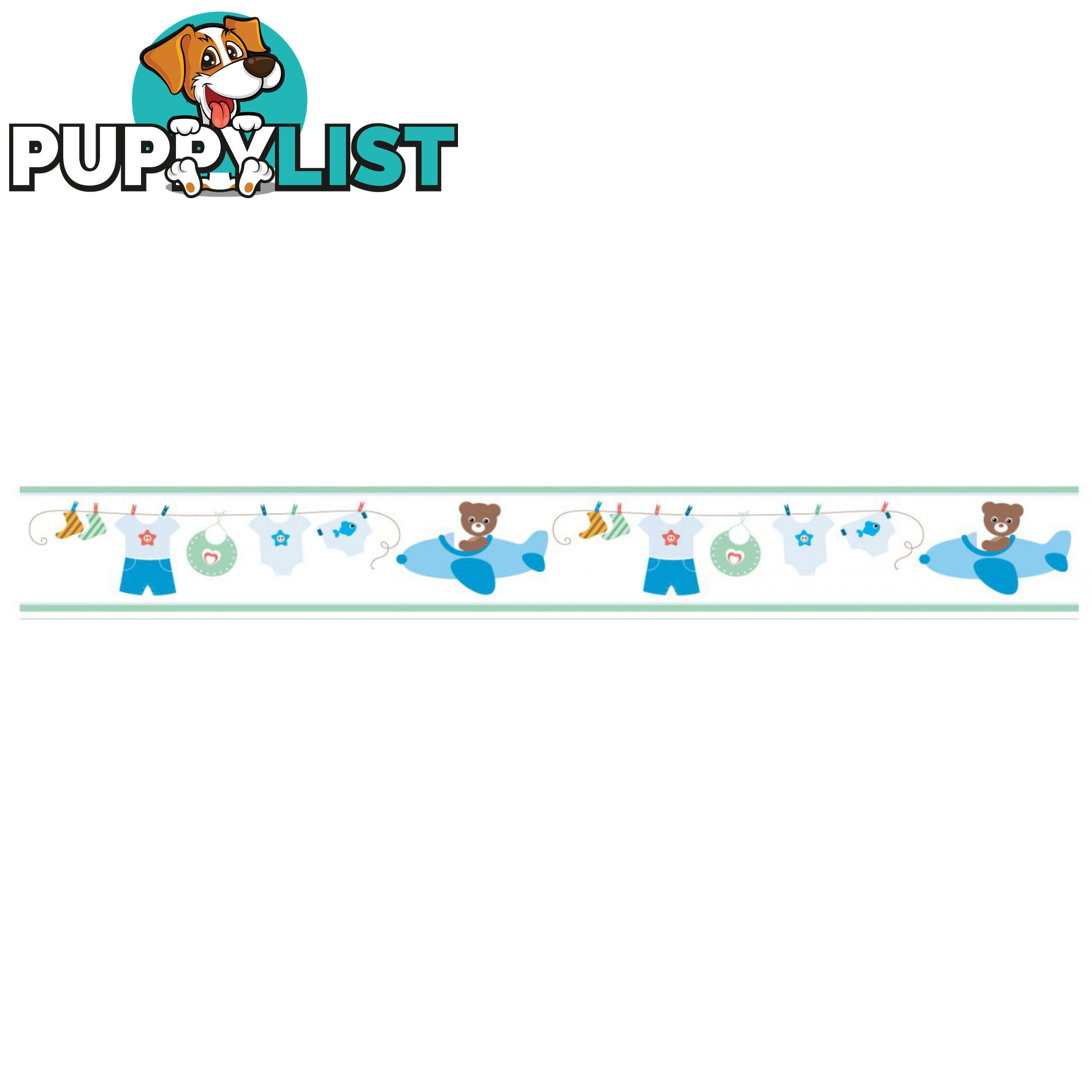 Boy's Blue Bears Wall Border Stickers - Totally Movable