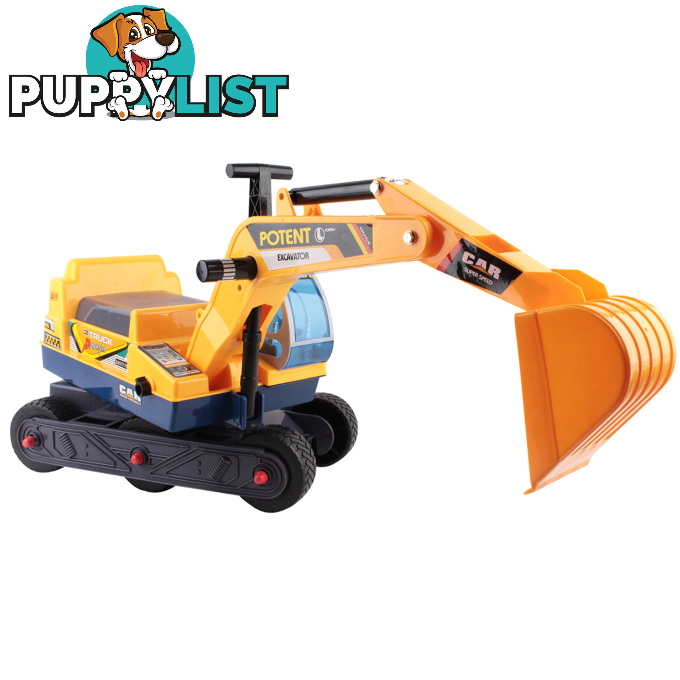 Kids Ride On Excavator Yellow