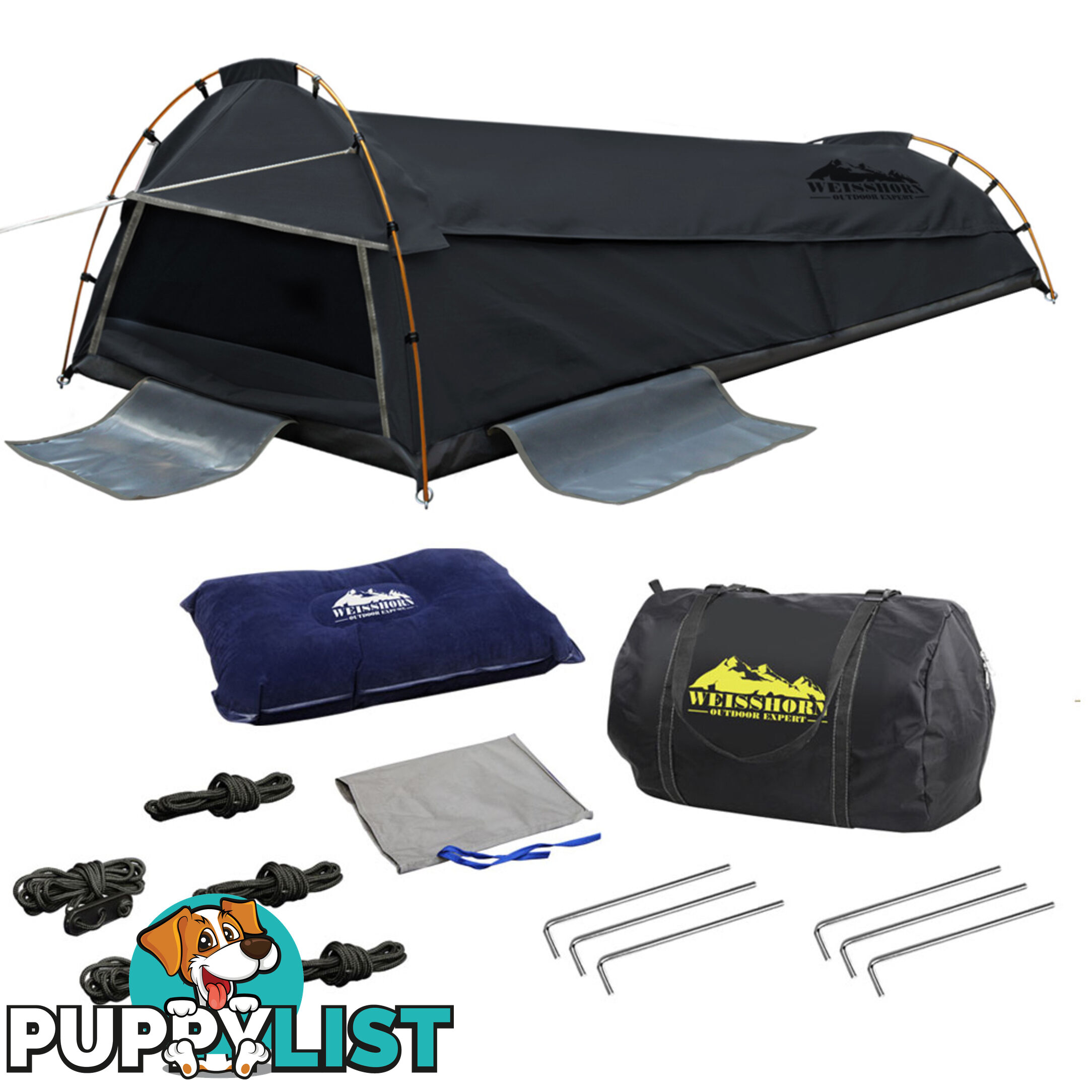 Deluxe King Single Swag Camping Swag Grey