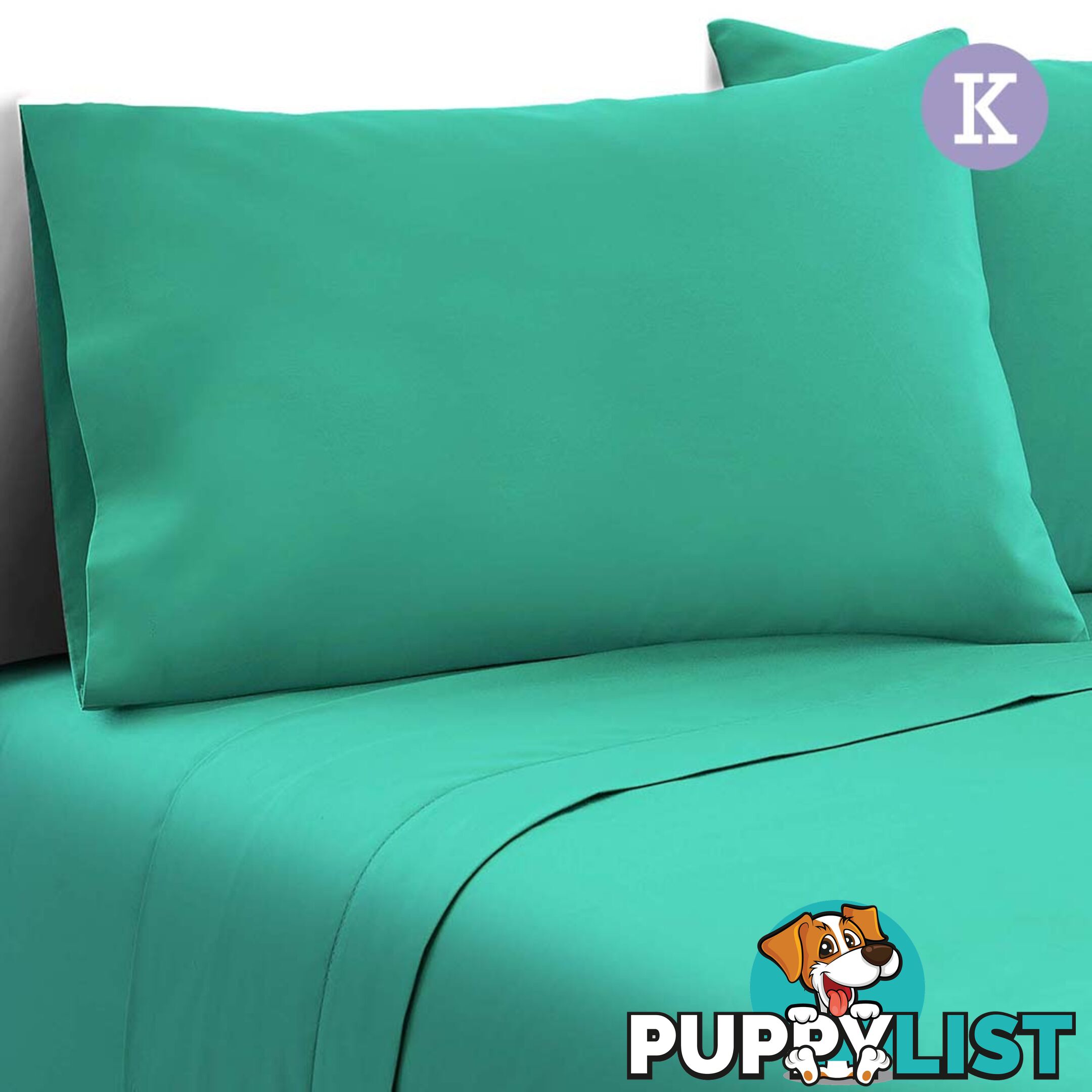 4 Piece Microfibre Sheet Set King _ Aqua