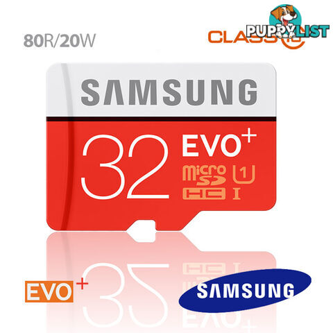 Samsung EVO PLUS 32GB Micro SD Memory Card 80R/20W MB-MC32D