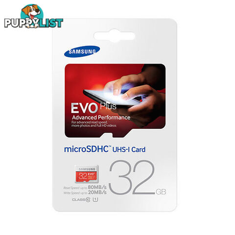 Samsung EVO PLUS 32GB Micro SD Memory Card 80R/20W MB-MC32D