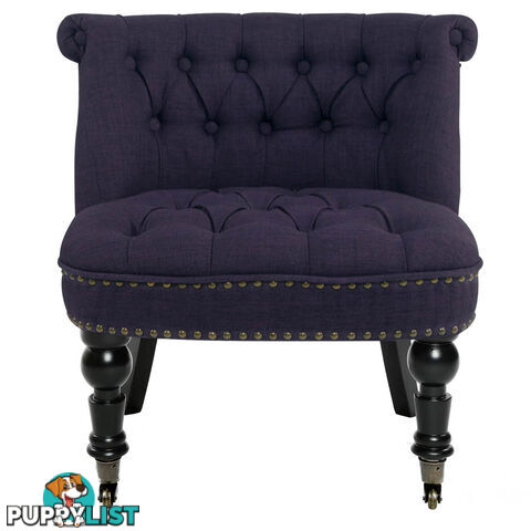 Lorraine Chair French Provincial Linen Fabric Sofa Dark Purple