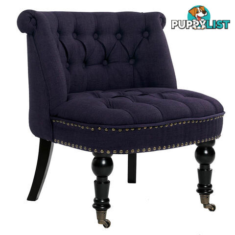 Lorraine Chair French Provincial Linen Fabric Sofa Dark Purple