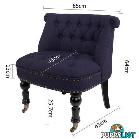 Lorraine Chair French Provincial Linen Fabric Sofa Dark Purple