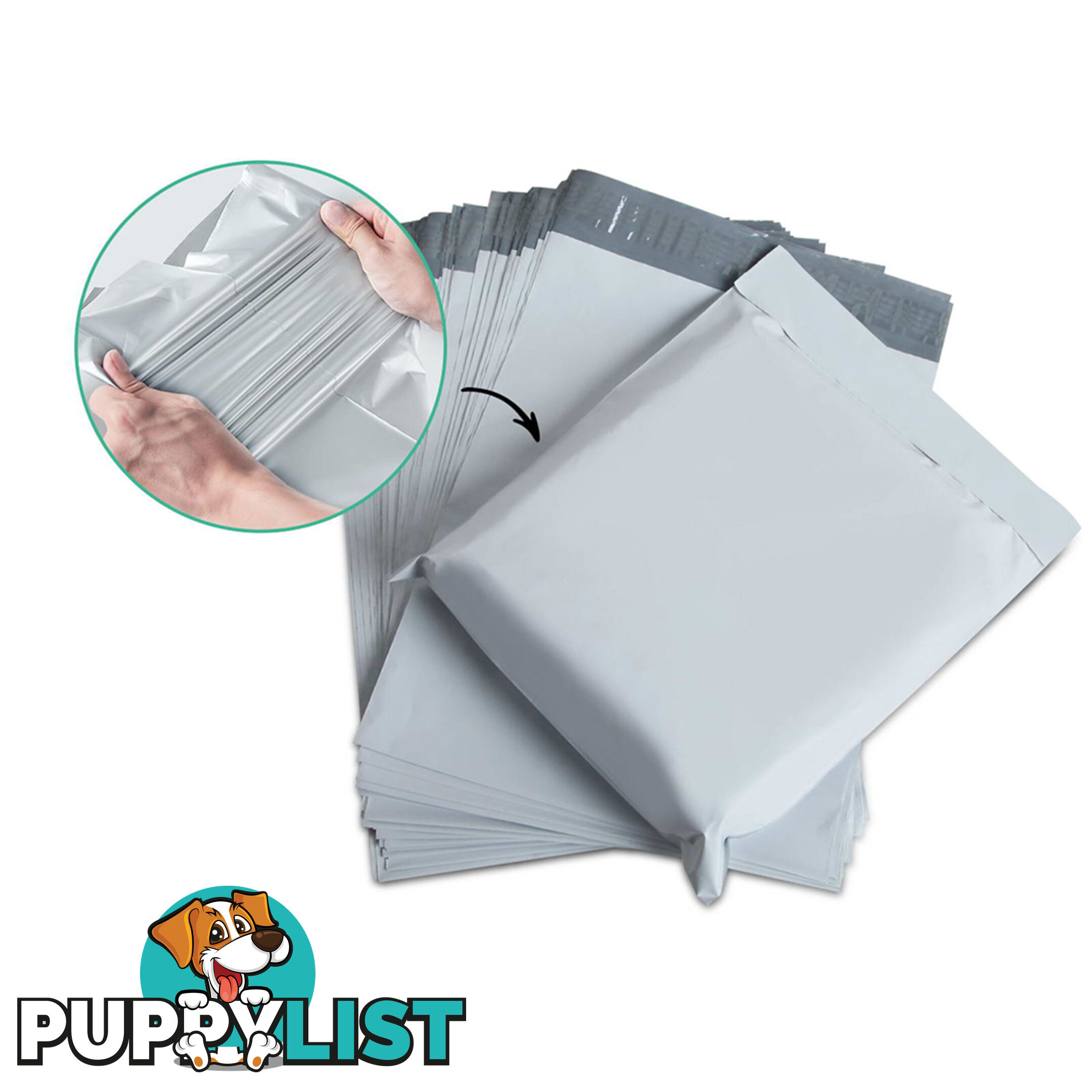 Set of 200 Poly Mailer Bags - 225 x 330mm