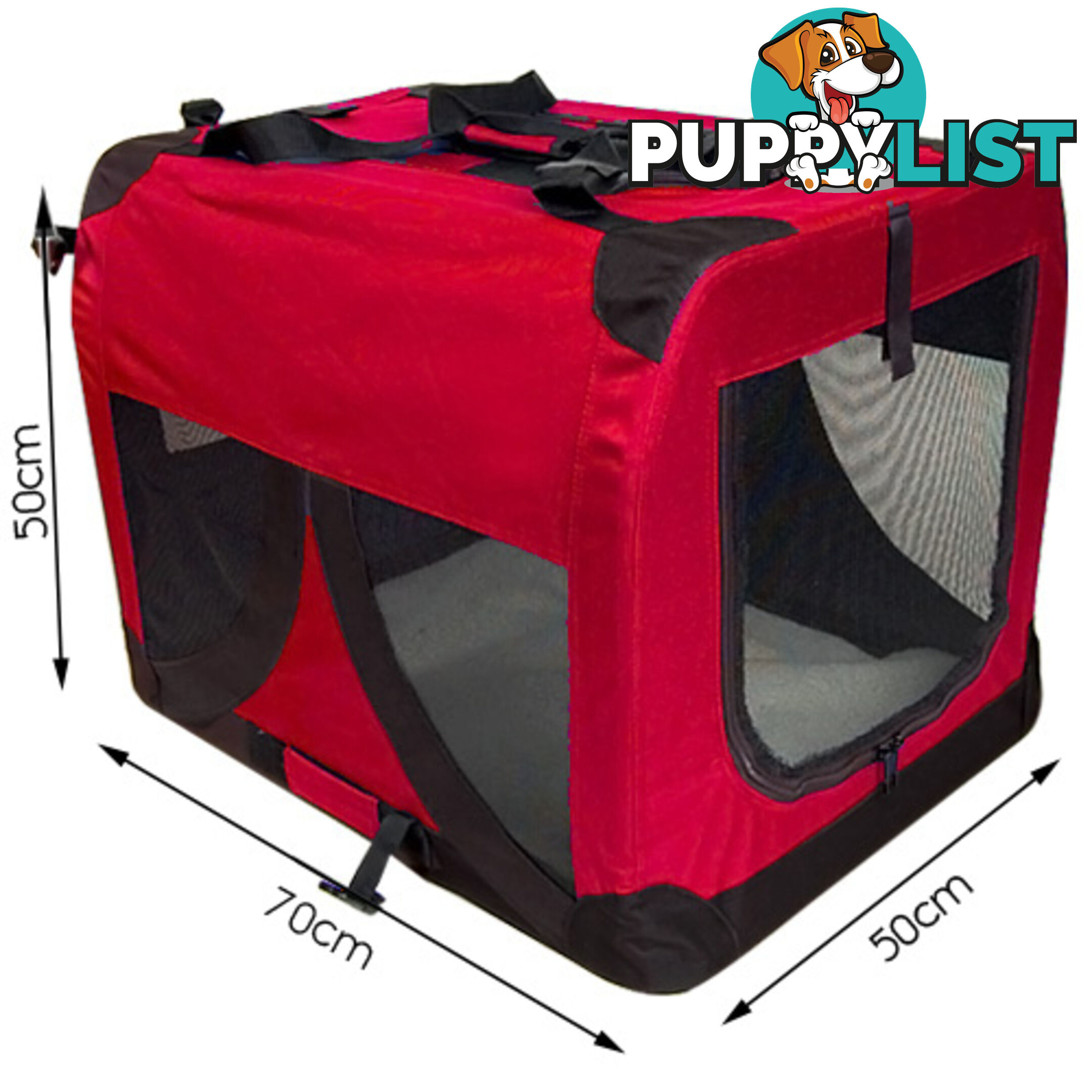 Large Portable Soft Pet Dog Crate Cage Kennel Red