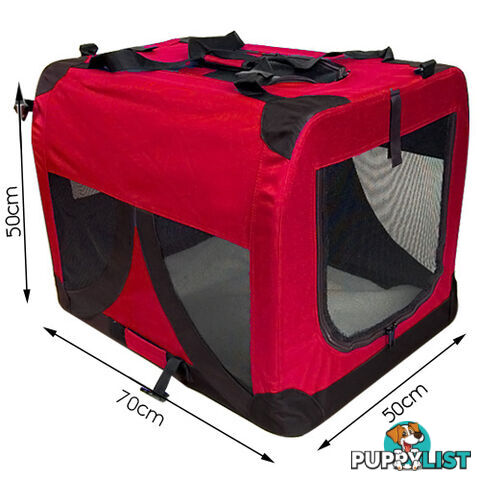 Large Portable Soft Pet Dog Crate Cage Kennel Red