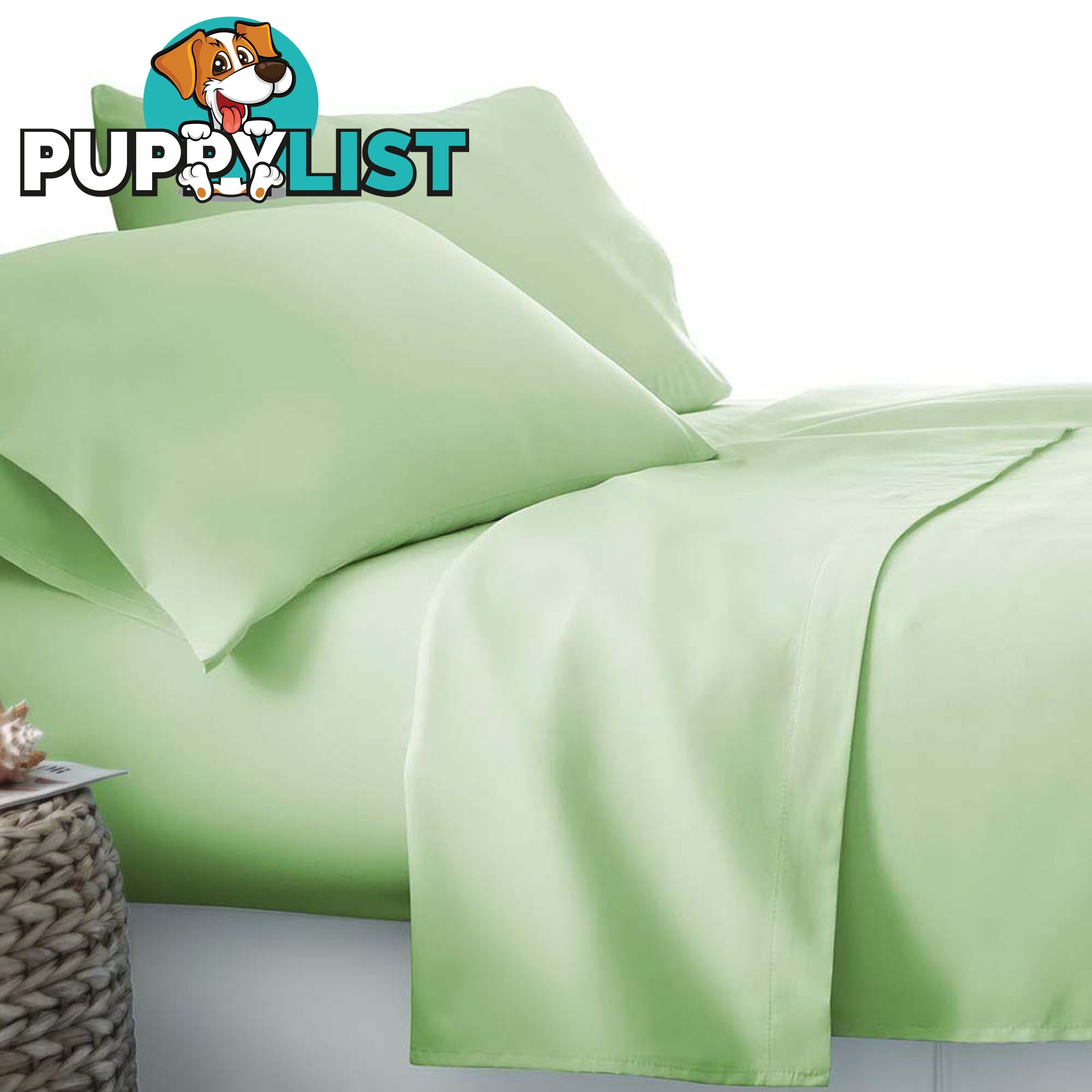 4 Piece Microfibre Sheet Set Double_ Green