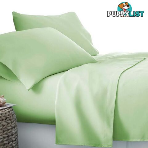 4 Piece Microfibre Sheet Set Double_ Green