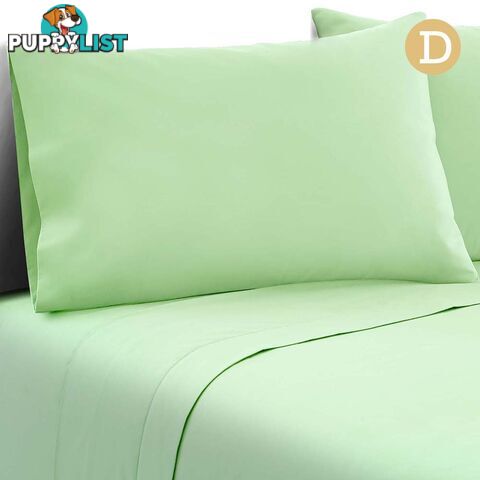 4 Piece Microfibre Sheet Set Double_ Green