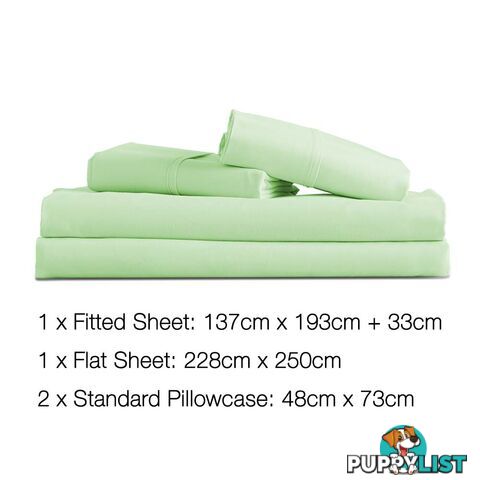 4 Piece Microfibre Sheet Set Double_ Green