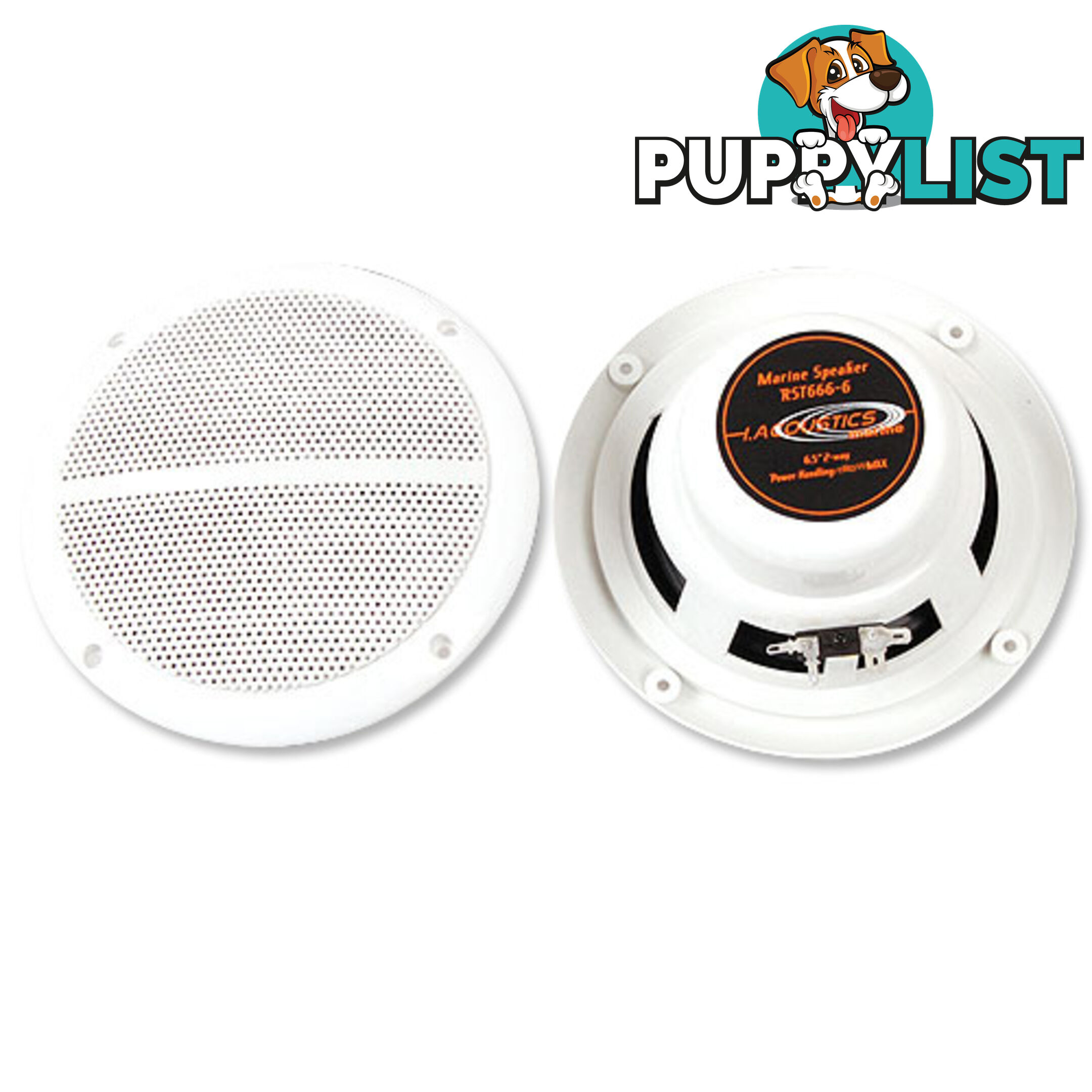 Set of 2 6.5 inch 2-Way Outdoor Boat Waterproof Marine Speaker