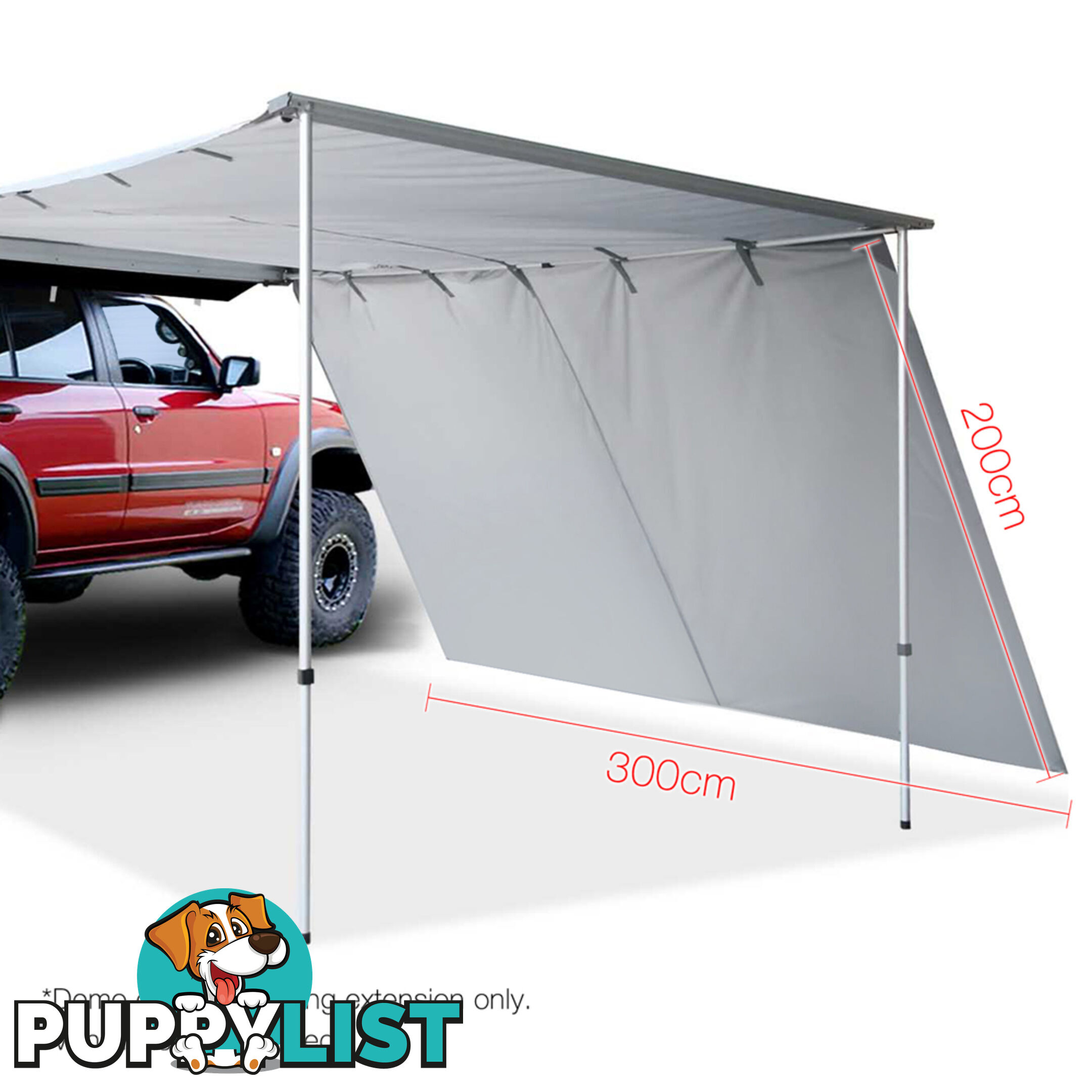 2X3M Car Awning Extension  - Grey