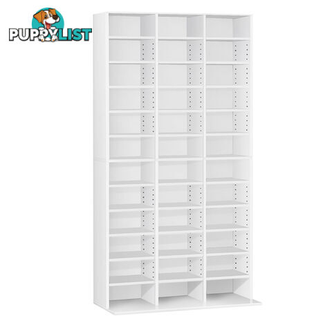 Adjustable CD DVD Book Storage Shelf White