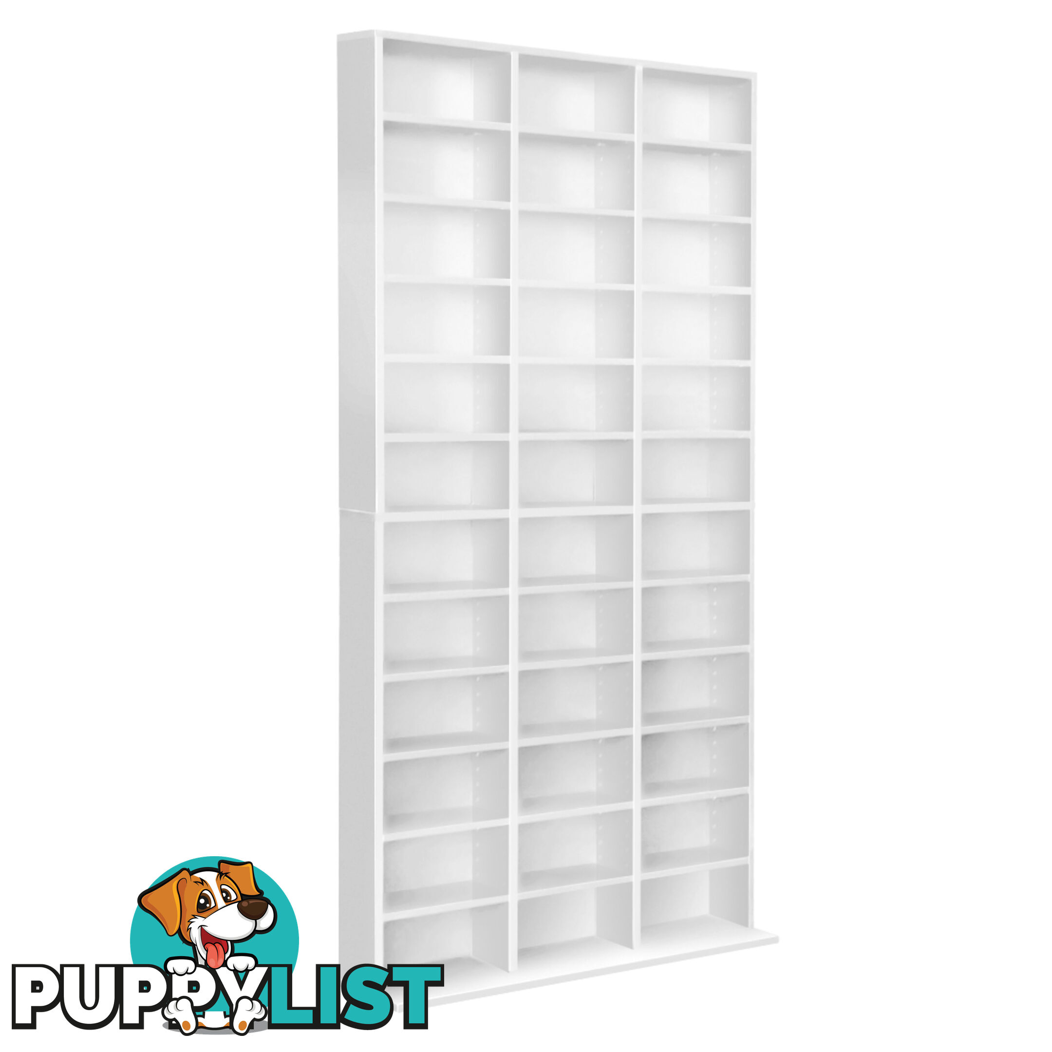 Adjustable CD DVD Book Storage Shelf White