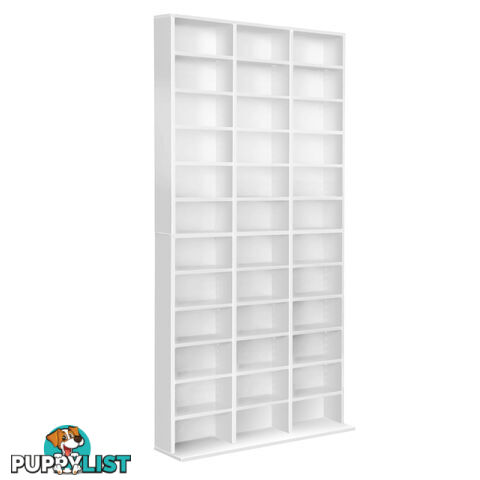 Adjustable CD DVD Book Storage Shelf White