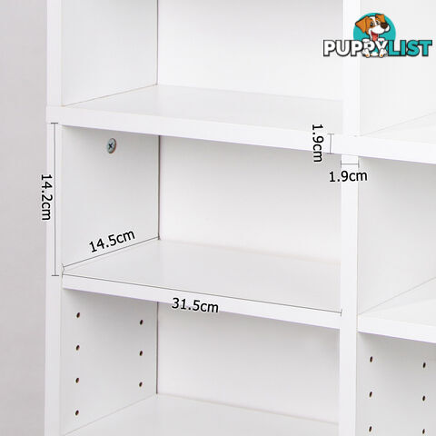 Adjustable CD DVD Book Storage Shelf White