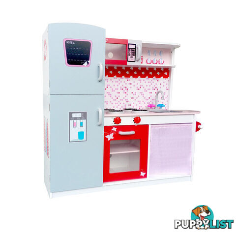 Children Wooden Kitchen Play Set w/ Fridge Pink