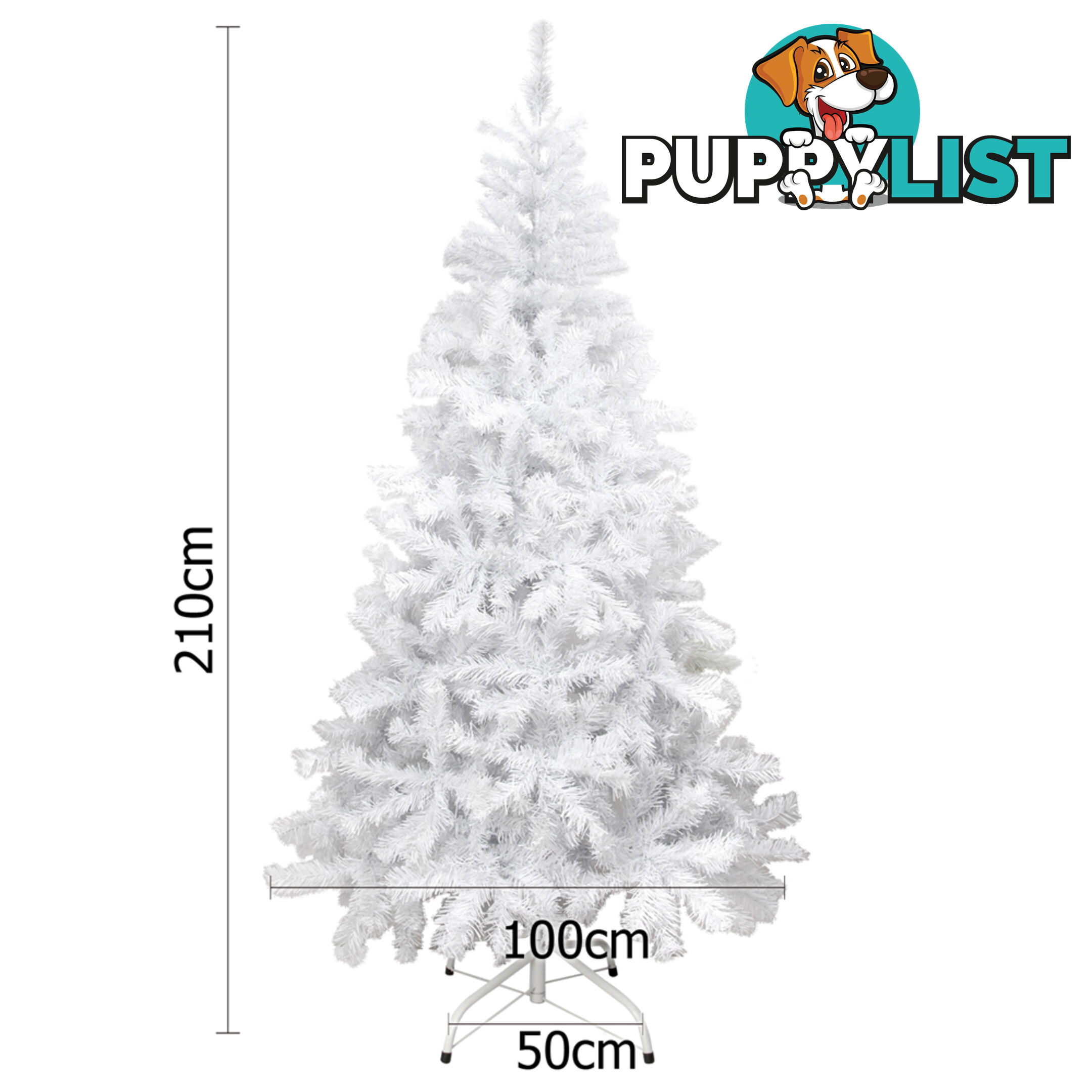 Christmas Tree w/ Ornament 210cm White