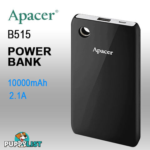 APACER DELUXE PORTABLE POWERBANK 10000MAH BLACK COLOR ( B515 BLACK )