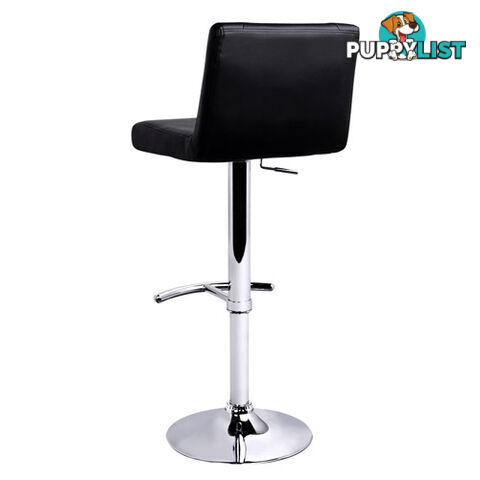 Set of 2 PU Leather Kitchen Bar Stool Black