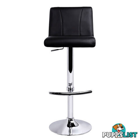 Set of 2 PU Leather Kitchen Bar Stool Black