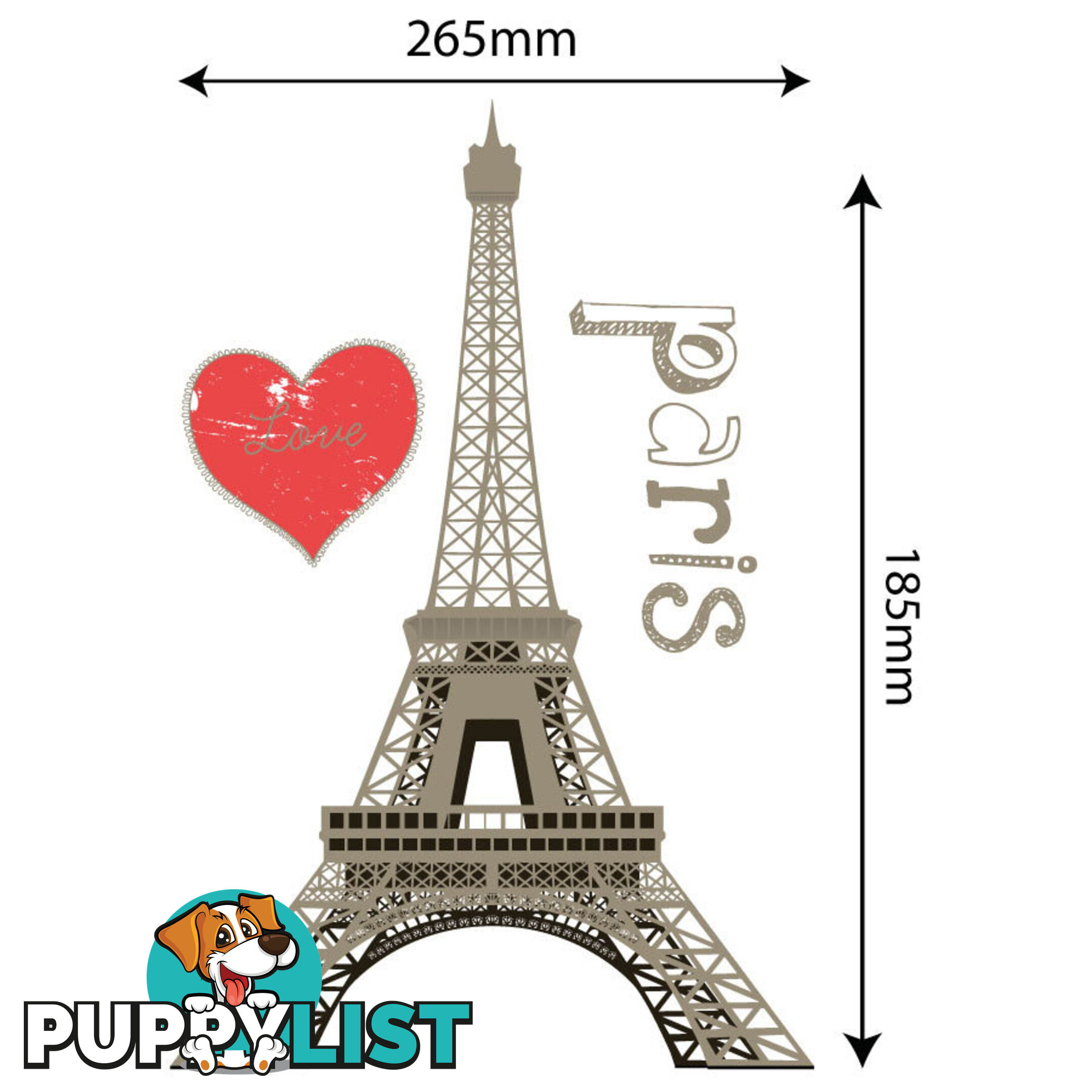 Medium Size Paris Eiffel Tower Wall Stickers - Totally Movable