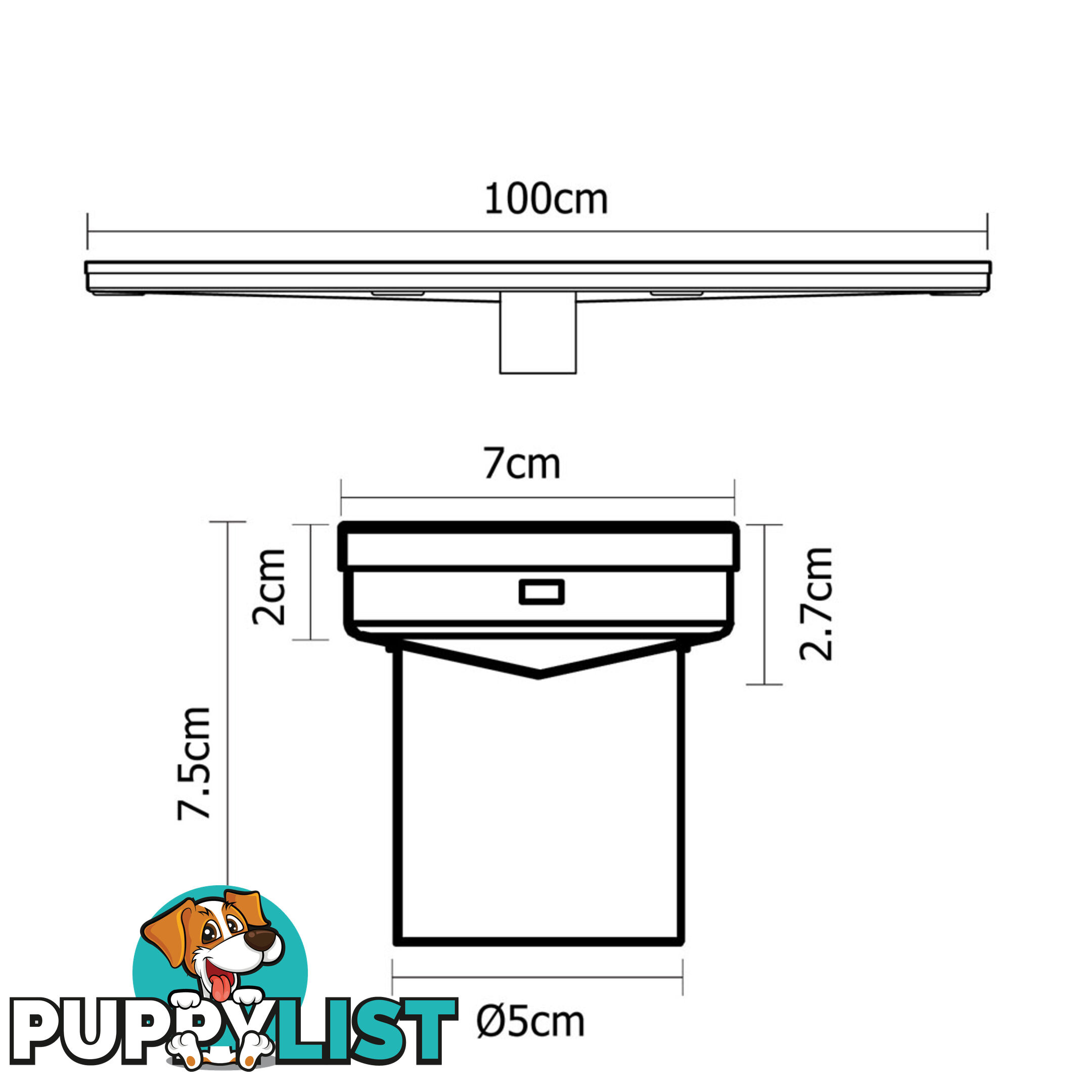 Tile Insert Stainless Steel Shower Grate Drain Floor Bathroom 1000mm