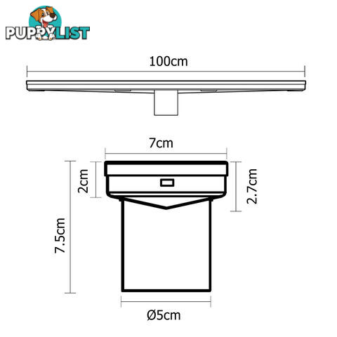 Tile Insert Stainless Steel Shower Grate Drain Floor Bathroom 1000mm