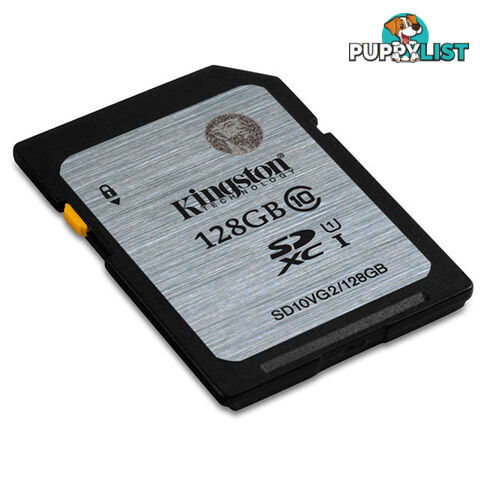 KINGSTON 128GB SDXC Class10 UHS-I 80MB/s Read Flash Card  Retail   (SD10VG2/128GBFR)