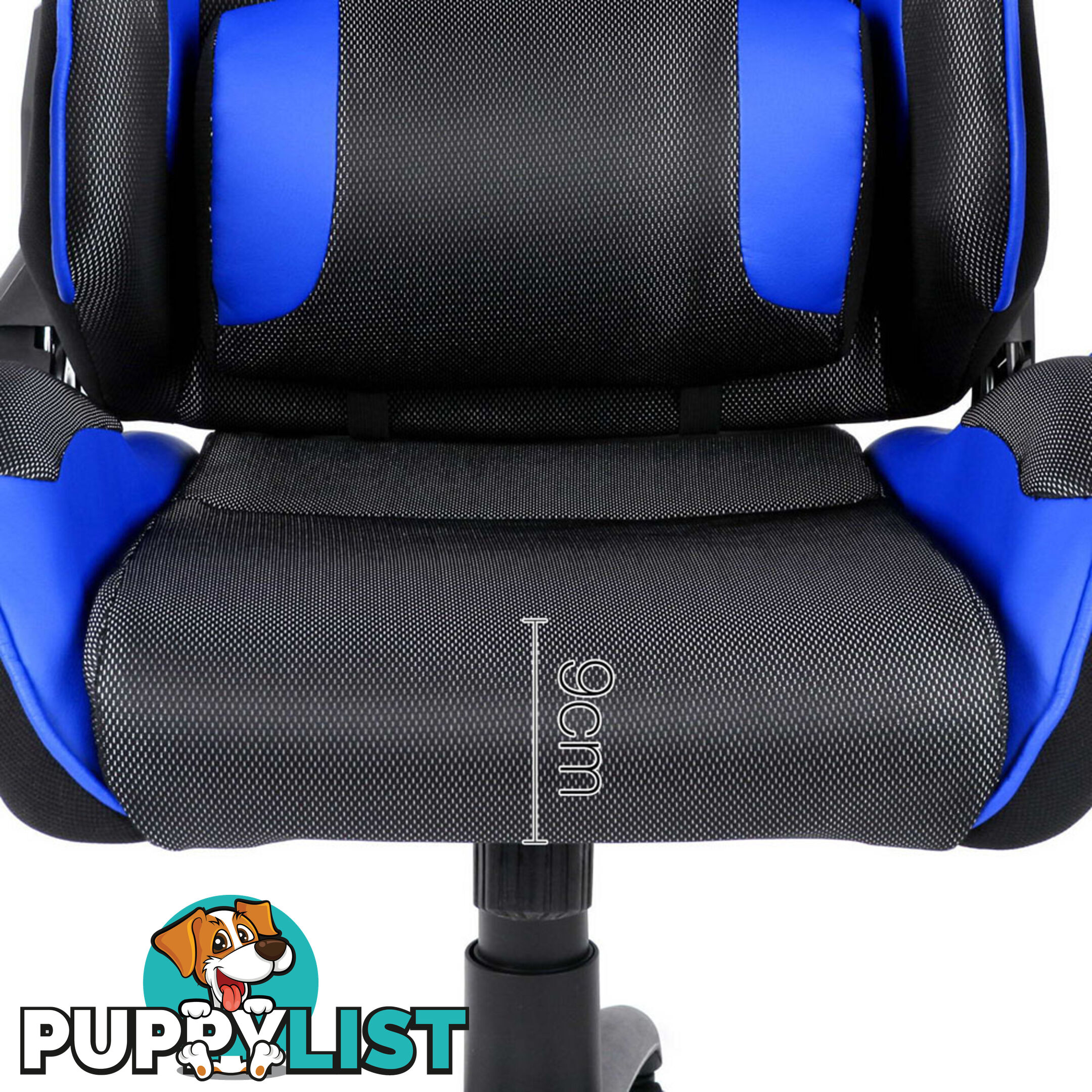 PU Leather & Mesh Reclining Office Desk Gaming Executive Chair - Blue