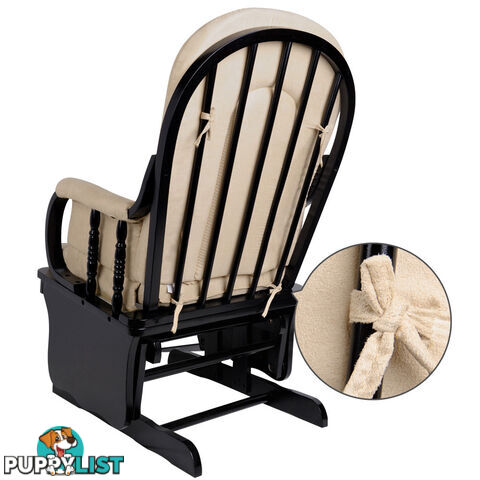 Baby Breast Feeding Sliding Glider Chair w/ Ottoman Beige