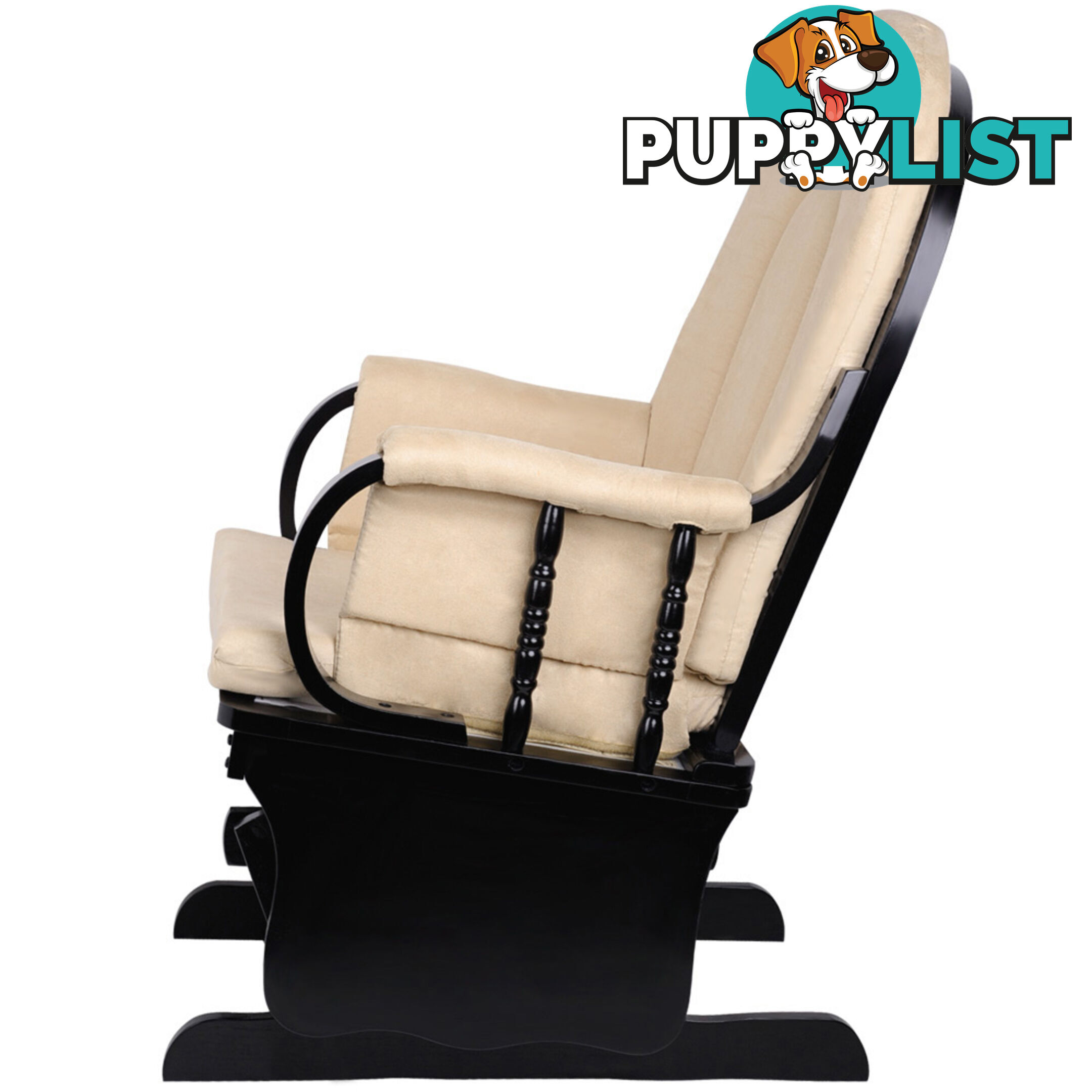 Baby Breast Feeding Sliding Glider Chair w/ Ottoman Beige