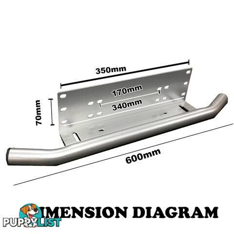 Number Plate Bullbar Frame Mounting Bracket Silver Light Bar Antenne UHF Holder