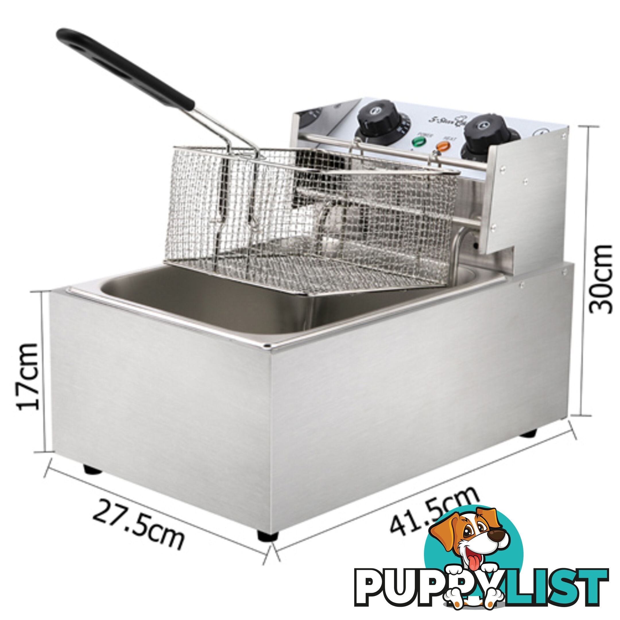 5 Star Chef Deep Fryer w/ Single Basket