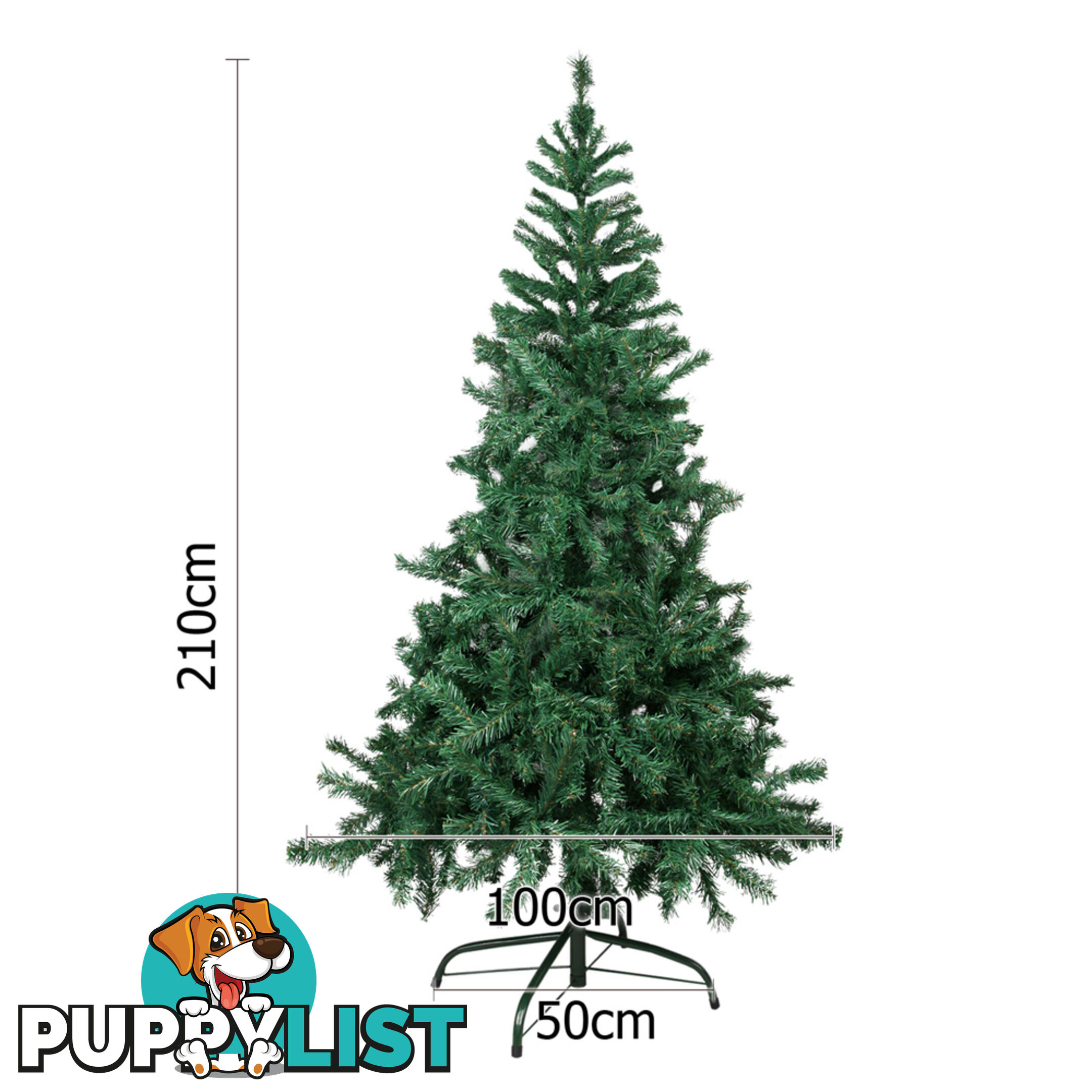 Christmas Tree w/ Ornament 210cm Green