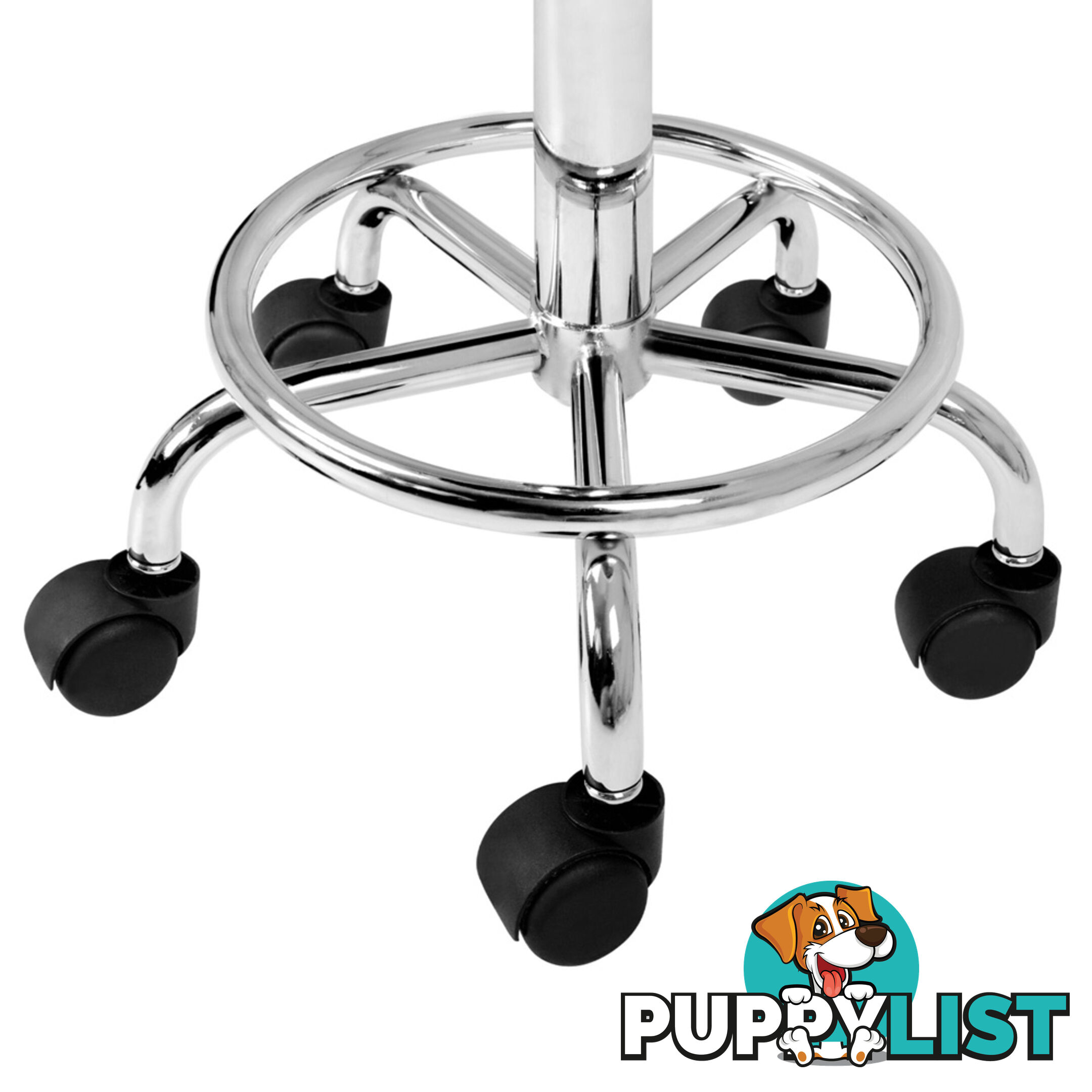 Round PU Swivel Salon Stool Black