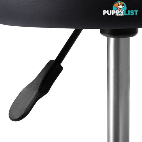 Round PU Swivel Salon Stool Black