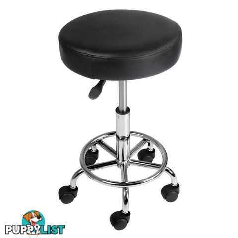 Round PU Swivel Salon Stool Black