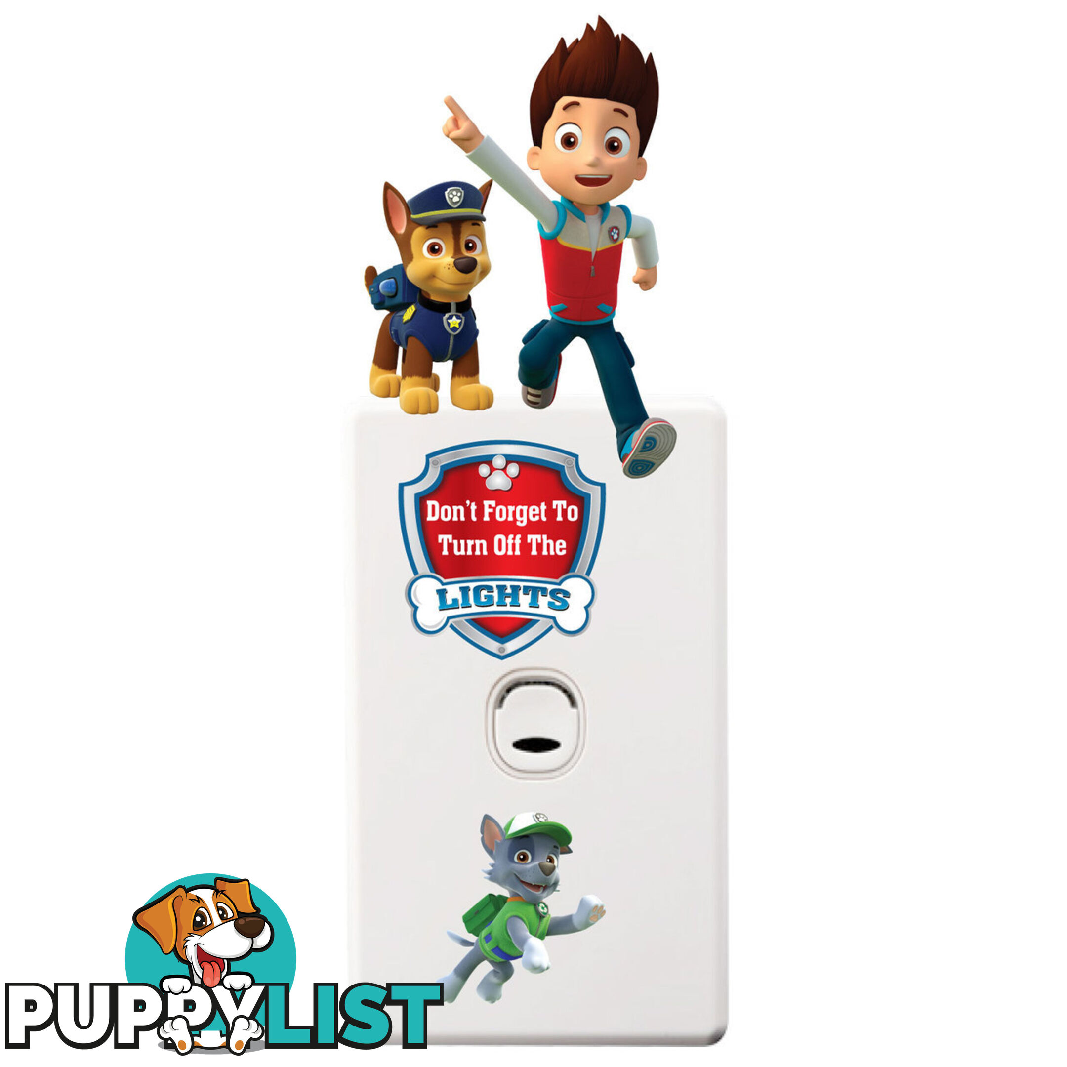 Skye Paw Patrol Light Switch Wall Stickers - Totally Movable