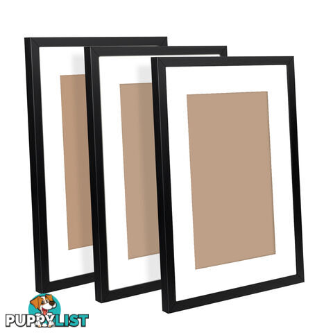 3 pcs Photo Frames Set Wall Black