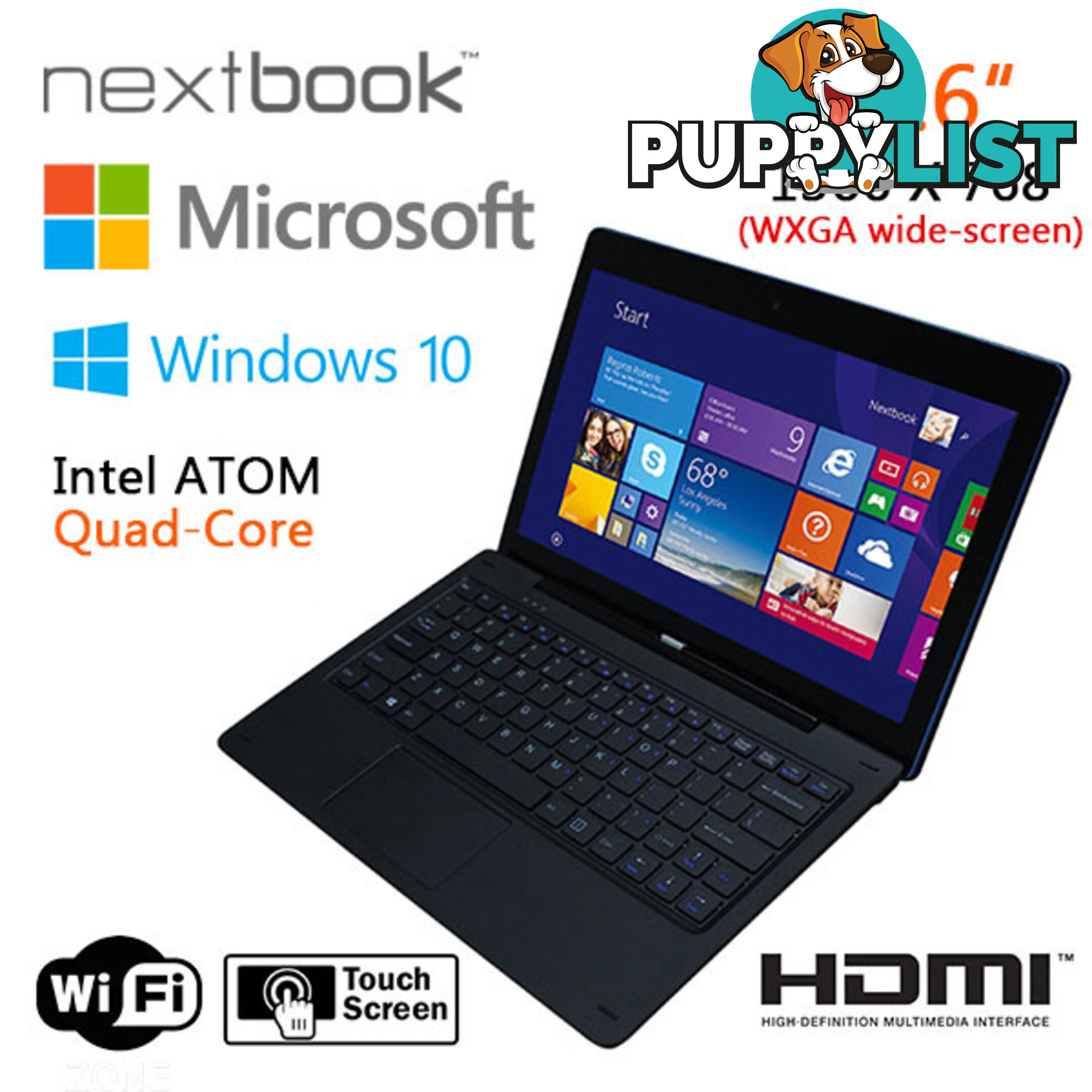 Nextbook 11.6 Inch 32G/Windows 10 /Quad Core with HDMI Output Tablet PC