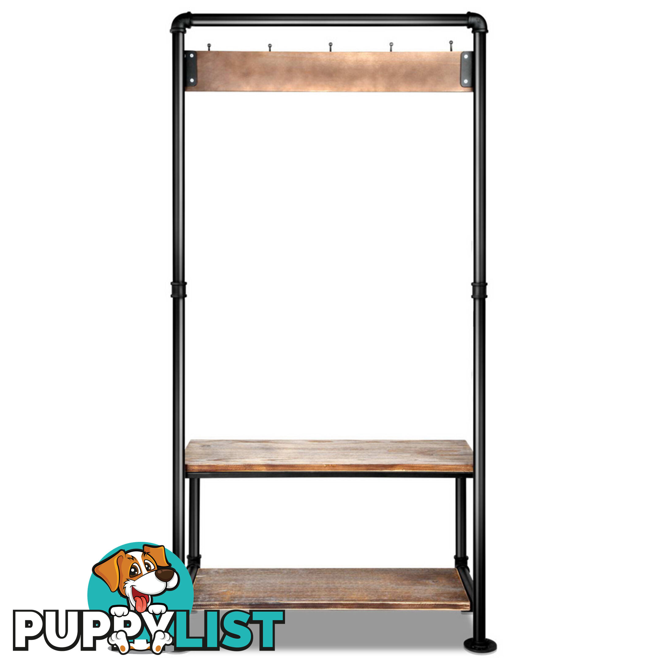 Pipe Shoe Rack & Coat Hanger Hallway Entry Shelf